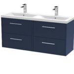 1200mm Wall Hung 4-Drawer Vanity & Double Basin