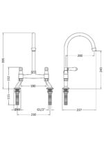 Nuie Bridge Sink Mixer Lever - Image 3