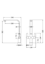 Churni Mono Dual Lever Brushed Nickel - Image 2