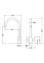 Nuie Lachen Mono Dual Lever Brushed Brass - Image 3