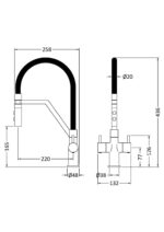 Ravi Mono Dual Lever Matt Black - Image 2