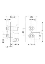 Hudson Reed Tec Crosshead Twin Thermostatic Shower Valve With Diverter - Image 2