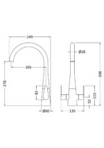 Samir Mono Dual Lever Brushed Nickel - Image 2