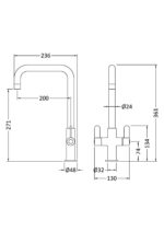 Nuie Kosi Mono Dual Lever Brushed Nickel - Image 2