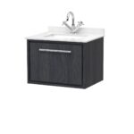 600mm Wall Hung Single Drawer Vanity with Marble Worktop Basin