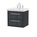600mm Wall Hung 2-Drawer Vanity with Basin - 3 Tap Hole