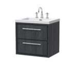 600mm Wall Hung 2-Drawer Vanity with Basin - 3 Tap Hole
