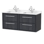 1200mm Wall Hung 4-Drawer Vanity with Marble Worktop Basin