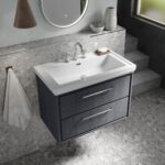 800mm Wall Hung 2-Drawer Vanity with Basin - 3 Tap Hole - Image 2