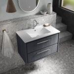 800mm Wall Hung 2-Drawer Vanity with Basin - 1 Tap Hole - Image 2