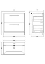 800mm Floor Standing 2-Drawer Vanity with Basin - 1 Tap Hole - Image 2