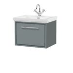 600mm Wall Hung Single Drawer Vanity with Basin - 1 Tap Hole