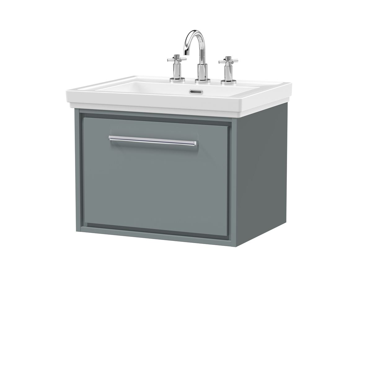 lil2322b_furn_v1_co.jpg 600mm Wall Hung Single Drawer Vanity with Basin - 3 Tap Hole - Image 1