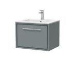 600mm Wall Hung Single Drawer Vanity with Basin - 1 Tap Hole