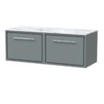 1200mm Wall Hung Single Drawer Vanity with Marble Worktop