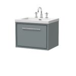 600mm Wall Hung Single Drawer Vanity with Basin - 3 Tap Hole