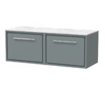 1200mm Wall Hung Single Drawer Vanity with Marble Worktop