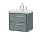 600mm Wall Hung 2-Drawer Vanity with Basin - 3 Tap Hole