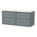 1200mm Wall Hung 4-Drawer Vanity with Marble Worktop