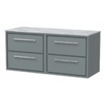 1200mm Wall Hung 4-Drawer Vanity with Marble Worktop