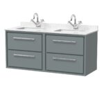 1200mm Wall Hung 4-Drawer Vanity with Marble Worktop Basin