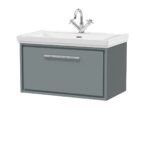 800mm Wall Hung Single Drawer Vanity with Basin - 1 Tap Hole