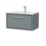 800mm Wall Hung Single Drawer Vanity with Basin - 1 Tap Hole