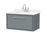 800mm Wall Hung Single Drawer Vanity with Marble Worktop Basin