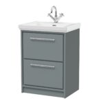 600mm Floor Standing 2-Drawer Vanity with Basin - 1 Tap Hole