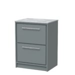 600mm Floor Standing 2-Drawer Vanity with Marble Worktop