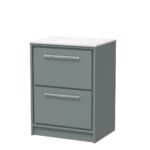 600mm Floor Standing 2-Drawer Vanity with Marble Worktop