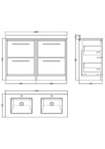Hudson Reed Lille 1200mm Floor Standing 4-Drawer Vanity with Marble Worktop Basin - Image 2