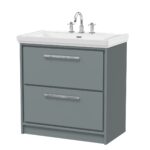 800mm Floor Standing 2-Drawer Vanity with Basin - 3 Tap Hole