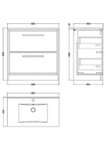 800mm Floor Standing 2-Drawer Vanity with Basin - 1 Tap Hole - Image 3