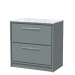 800mm Floor Standing 2-Drawer Vanity with Marble Worktop