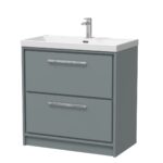 800mm Floor Standing 2-Drawer Vanity with Basin - 1 Tap Hole