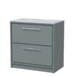 800mm Floor Standing 2-Drawer Vanity with Marble Worktop