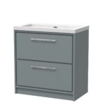 800mm Floor Standing 2-Drawer Vanity with Basin - 0 Tap Hole