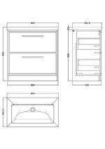 Hudson Reed Lille 800mm Floor Standing 2-Drawer Vanity with Basin - 0 Tap Hole - Image 3