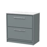 800mm Floor Standing 2-Drawer Vanity with Marble Worktop
