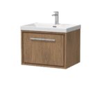 600mm Wall Hung Single Drawer Vanity with Basin - 1 Tap Hole