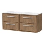 1200mm Wall Hung 4-Drawer Vanity with Marble Worktop