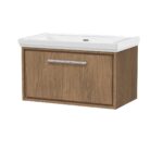 800mm Wall Hung Single Drawer Vanity with Basin - 0 Tap Hole