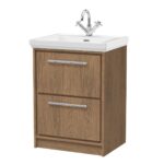 600mm Floor Standing 2-Drawer Vanity with Basin - 1 Tap Hole
