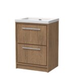 600mm Floor Standing 2-Drawer Vanity with Basin - 0 Tap Hole
