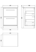 600mm Floor Standing 2-Drawer Vanity with Worktop - Image 2