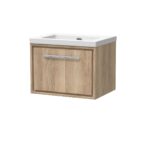 600mm Wall Hung Single Drawer Vanity with Basin - 0 Tap Hole