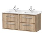 1200mm Wall Hung 4-Drawer Vanity with Marble Worktop Basin