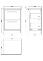 600mm Floor Standing 2-Drawer Vanity with Marble Worktop - Image 2