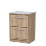 600mm Floor Standing 2-Drawer Vanity with Marble Worktop